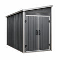 Abri de jardin en acier gris anthracite 213 x 127 x 185 cm à double porte