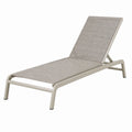 Chaise longue d'extérieur en aluminium beige avec dossier réglable, 195 x 65 x 34 cm