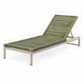 Chaise longue d'extérieur réglable 200 x 70 x 35 cm en aluminium, corde vert olive et beige