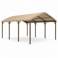 Structure de jardin 600 x 300 x 270 cm en acier marron avec toit beige